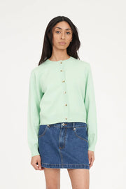 HUFFER KENZIE CROP KNIT CARDIGAN - MATCHA - WILDROSE