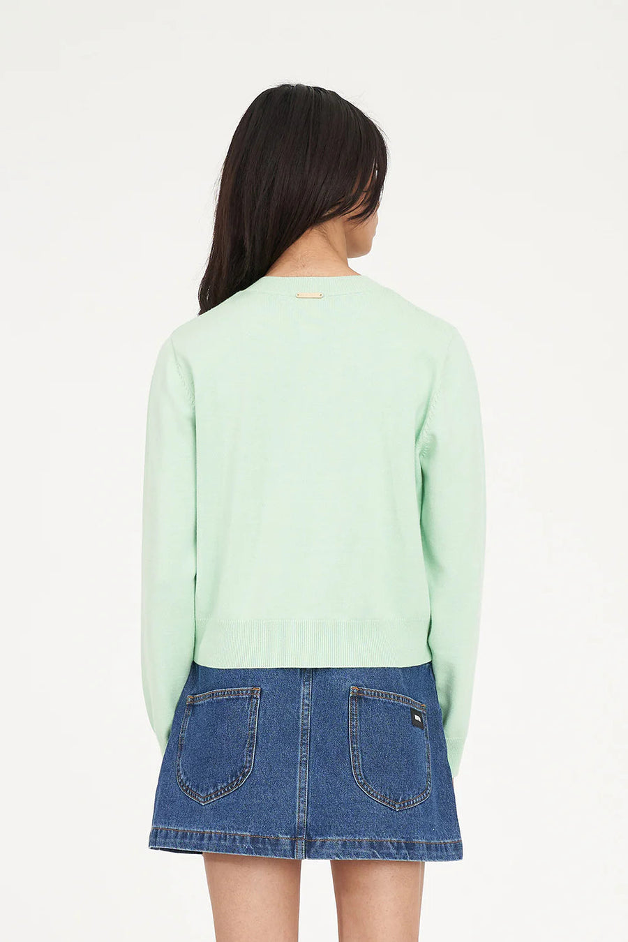 HUFFER KENZIE CROP KNIT CARDIGAN - MATCHA - WILDROSE
