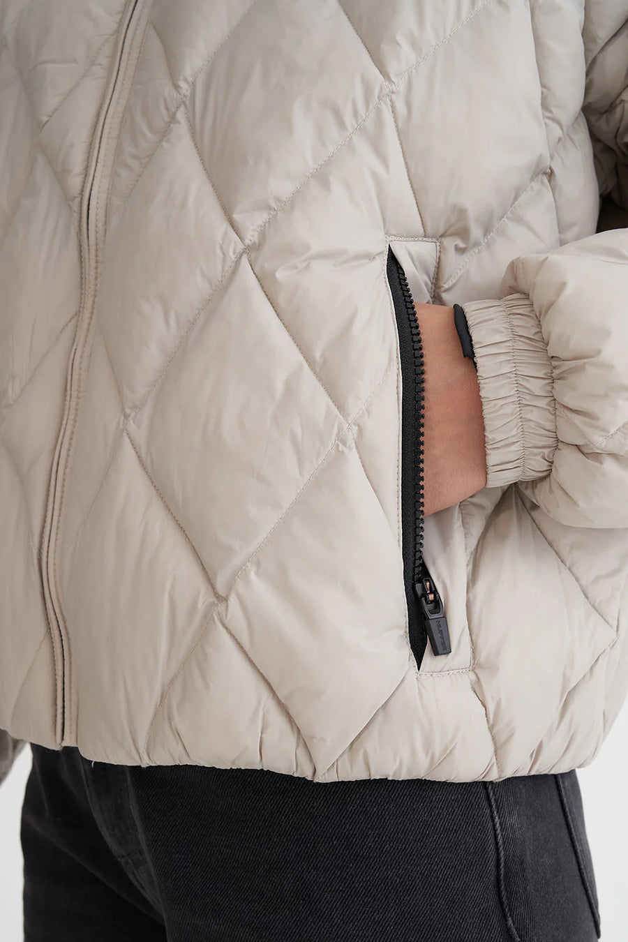 HUFFER WOMENS QUILTED LOFT JACKET - MOONROCK - WILDROSE