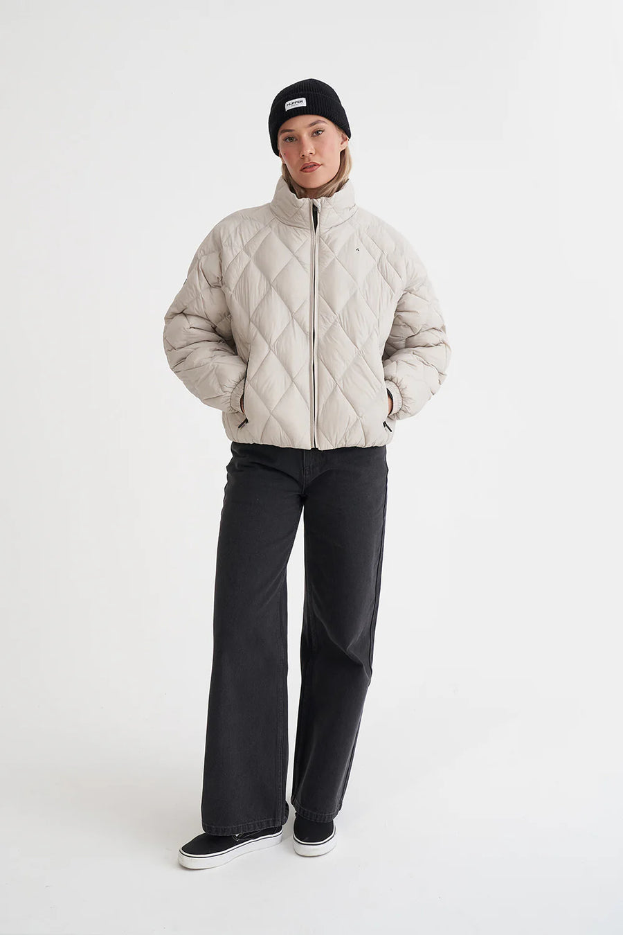 HUFFER WOMENS QUILTED LOFT JACKET - MOONROCK - WILDROSE