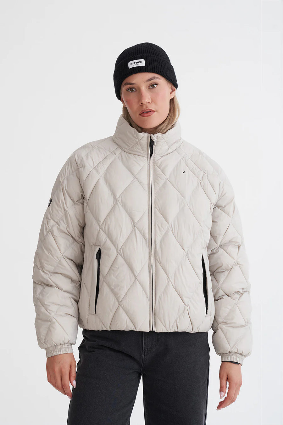 HUFFER WOMENS QUILTED LOFT JACKET - MOONROCK - WILDROSE