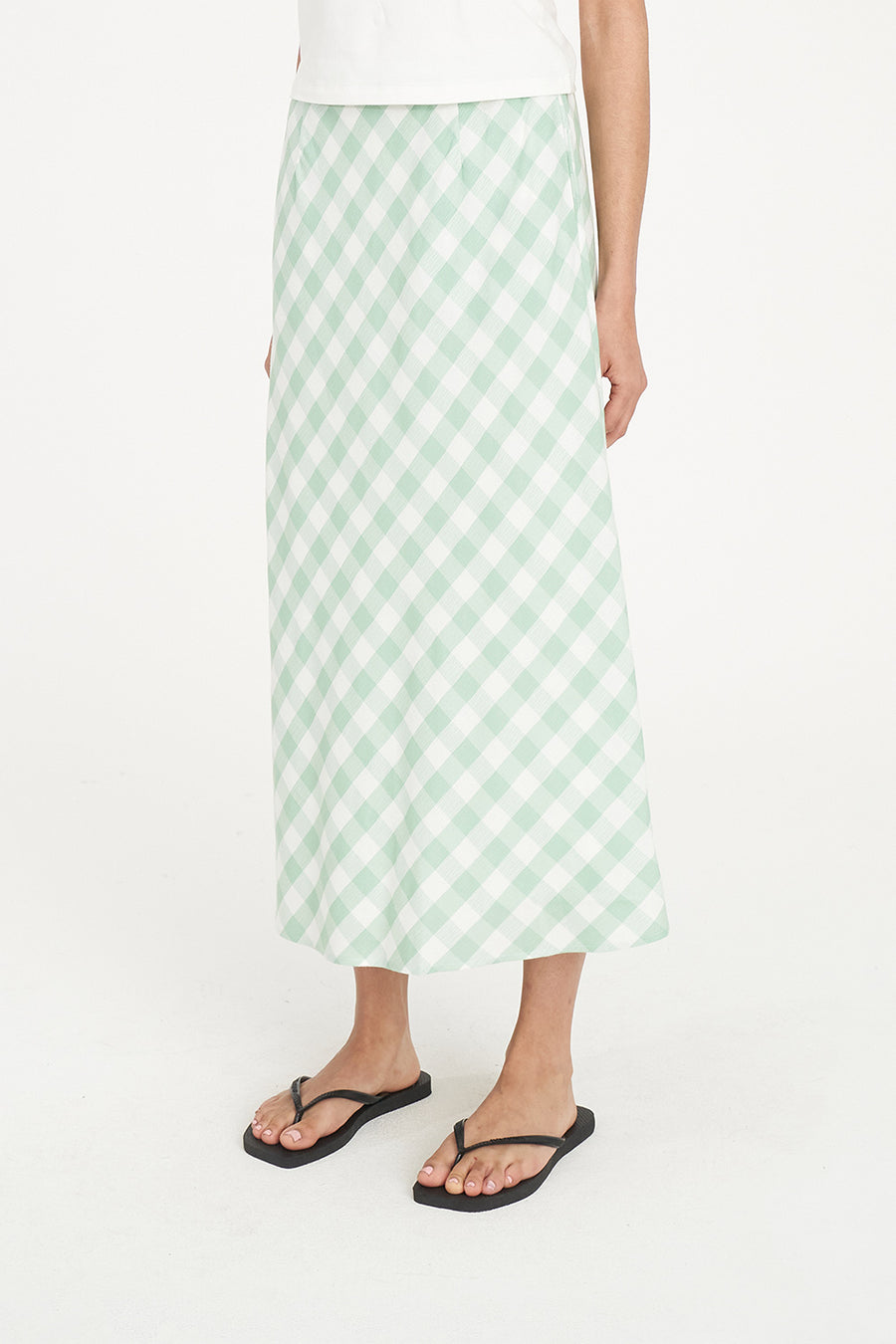 HUFFER CELINE LILA MIDI SKIRT - MATCHA/CHALK - WILDROSE