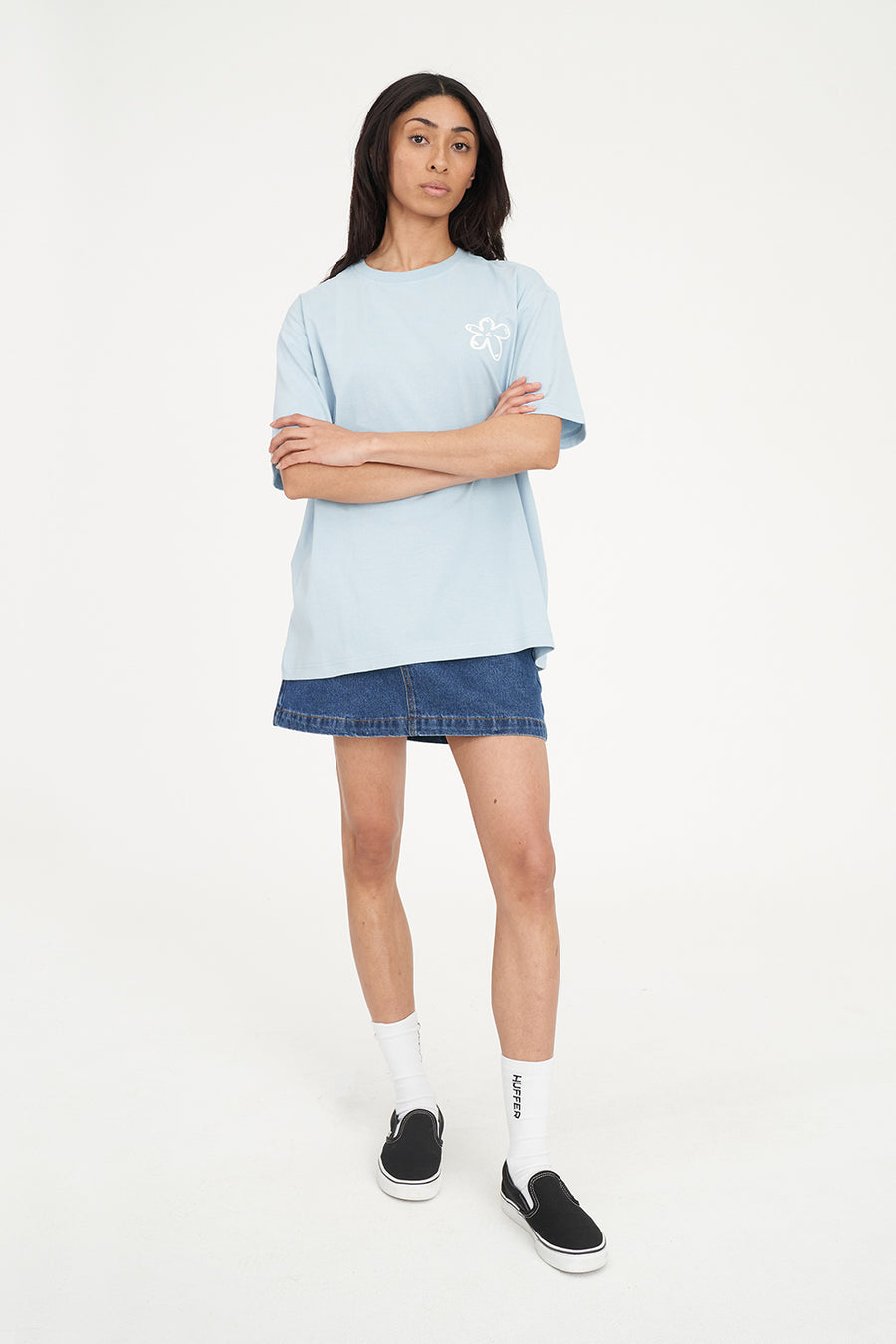 HUFFER RELAX TEE 220/DAISY - Y2K BLUE - WILDROSE