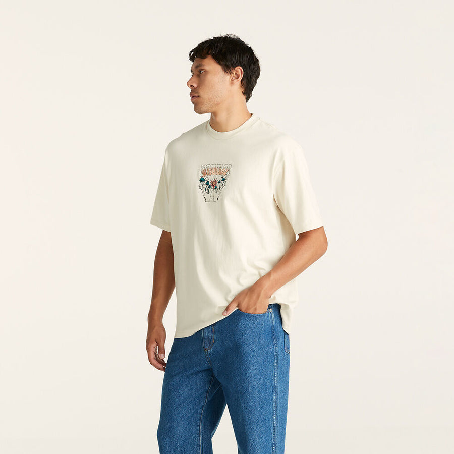 WRANGLER LINO SHROOM SLACKER T SHIRT - ECRU - WILDROSE