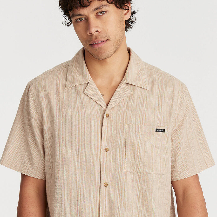 WRANGLER RESORT SHIRT - SANDBACK STRIPE - WILDROSE