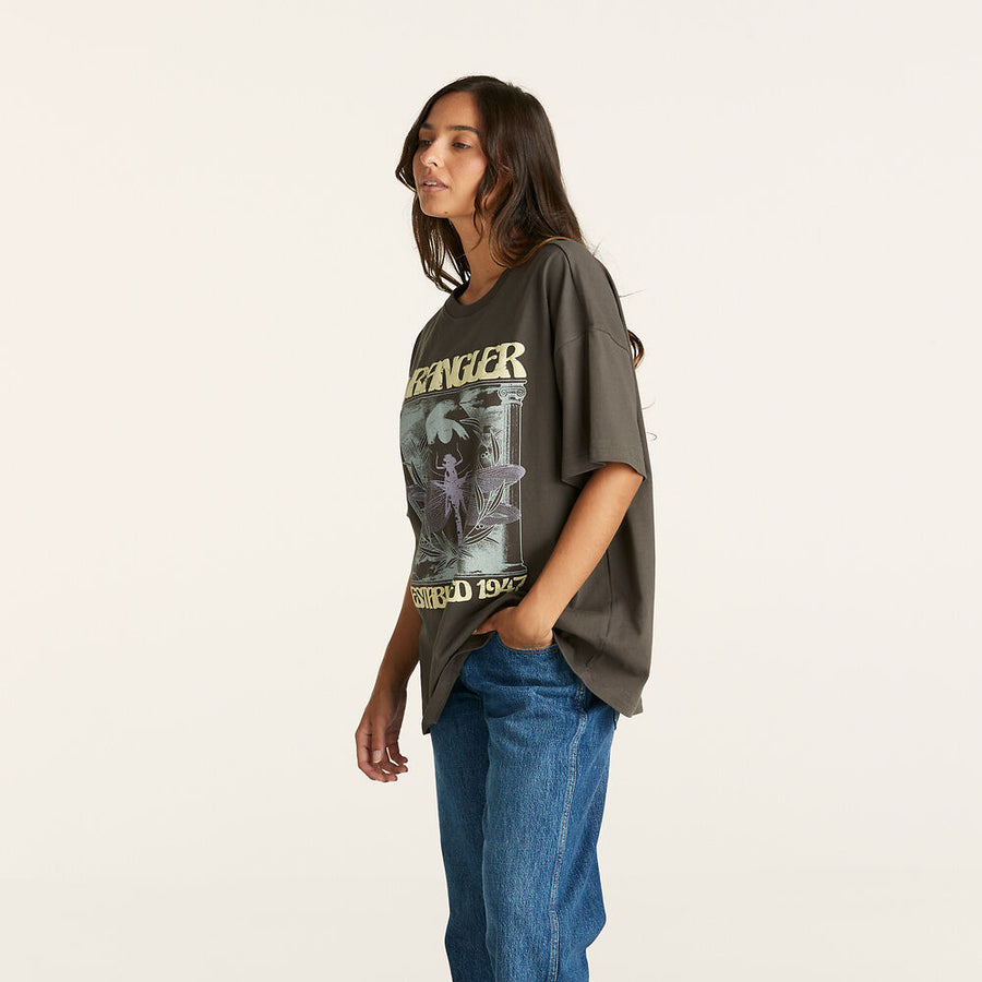 WRANGLER DRAGONFLY BOXY SLOUCH T SHIRT - SLATE - WILDROSE