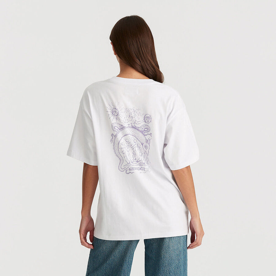 WRANGLER EARTH SERPENT SLOUCH T SHIRT - OPTIC WHITE - WILDROSE