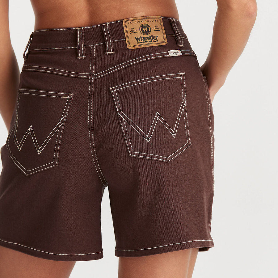 WRANGLER HI A-LINE SHORT - CHOCOLATE - WILDROSE