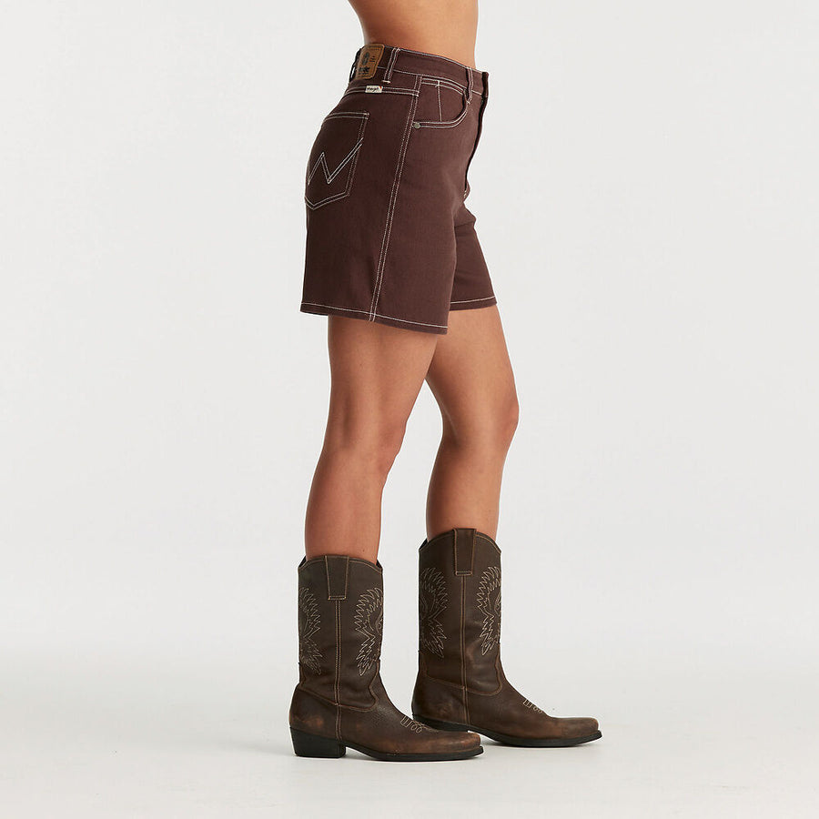 WRANGLER HI A-LINE SHORT - CHOCOLATE - WILDROSE