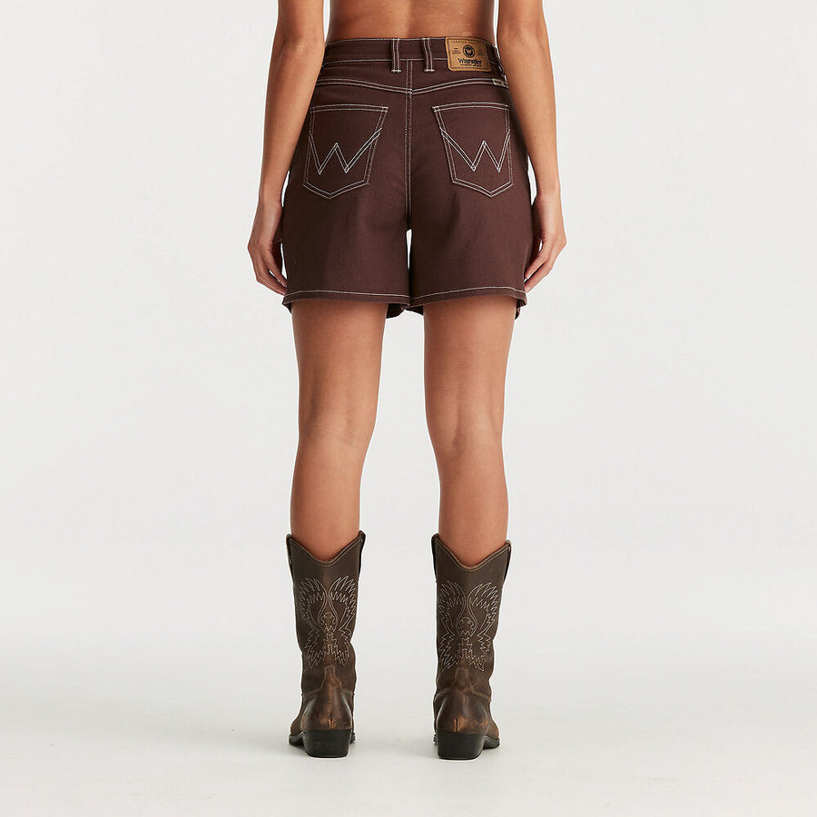 WRANGLER HI A-LINE SHORT - CHOCOLATE - WILDROSE