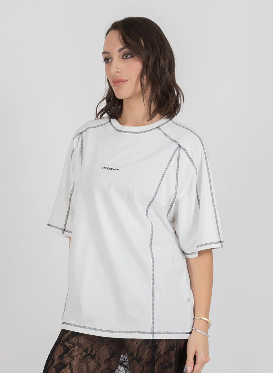 FEDERATION TRAST TEE LOGO - WHITE - WILDROSE