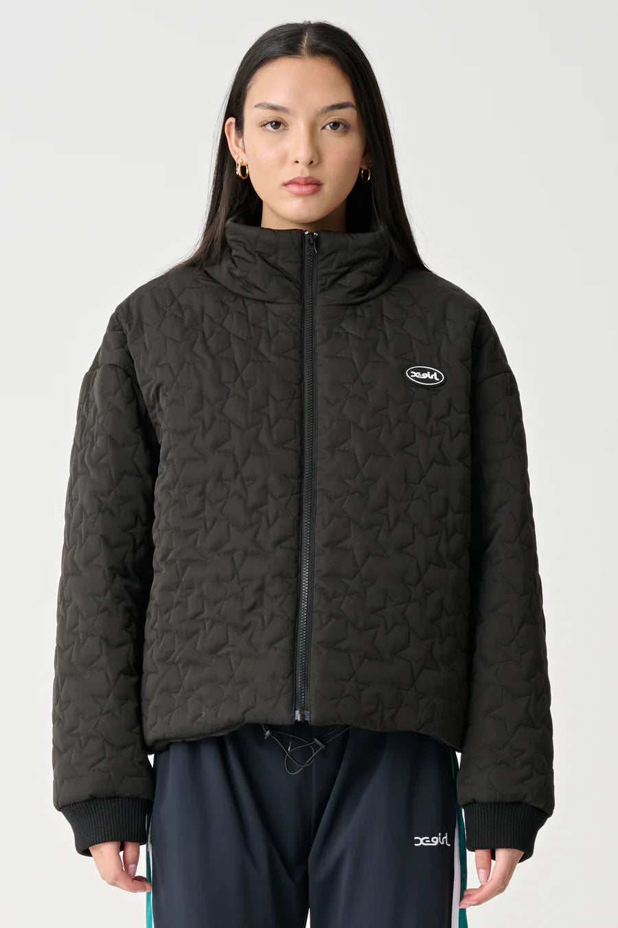 XGIRL MILLS PUFFER JACKET - BLACK - WILDROSE