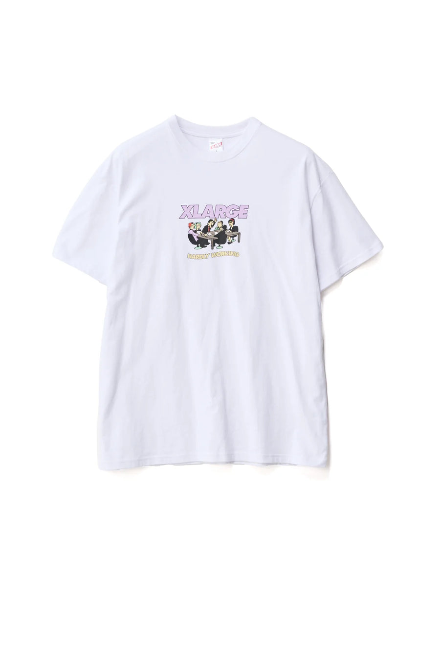 XLARGE HARDLY WORKING SS TEE - WHITE - WILDROSE