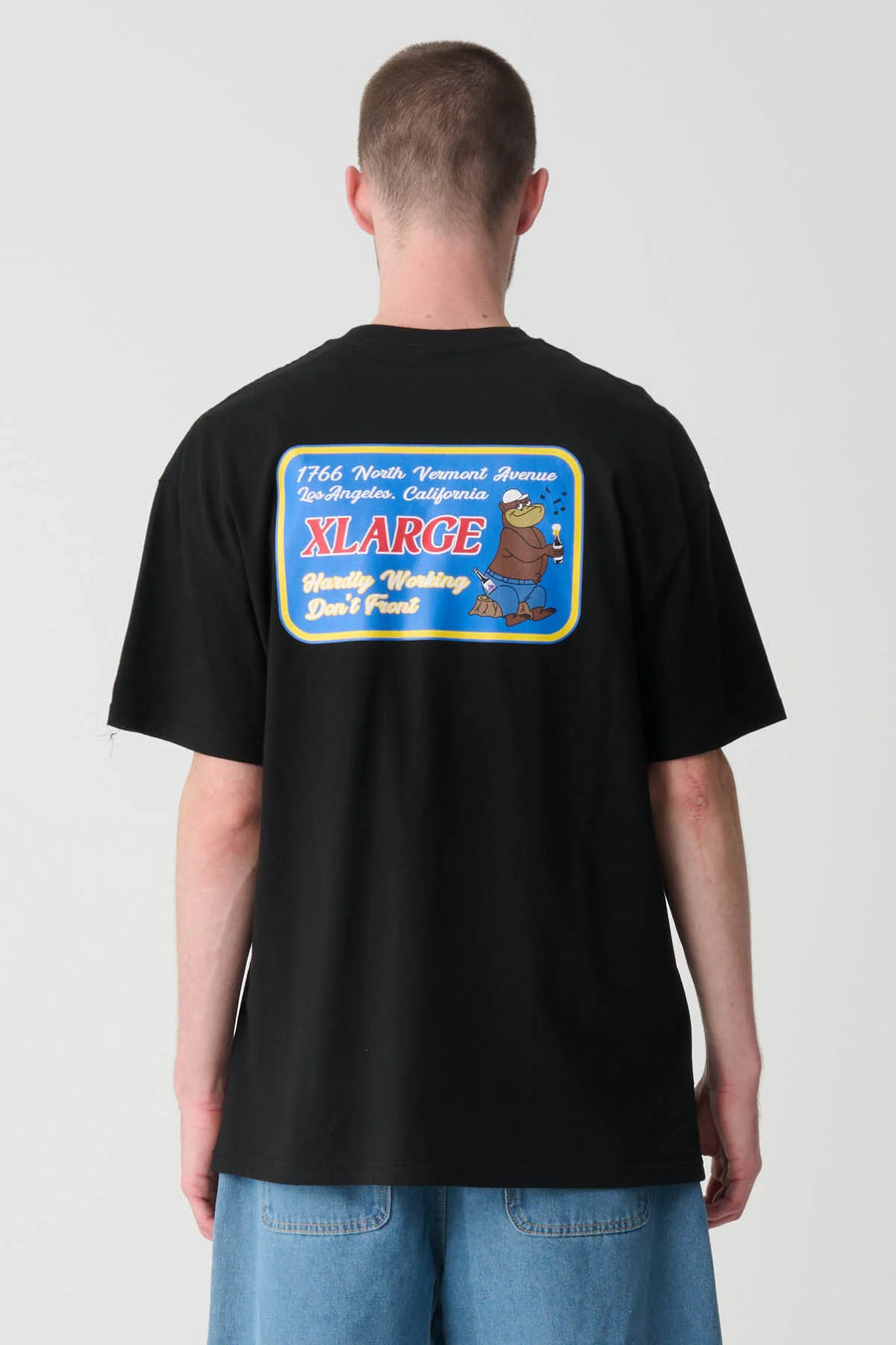 XLARGE HARDLY WORKING SS TEE - BLACK - WILDROSE