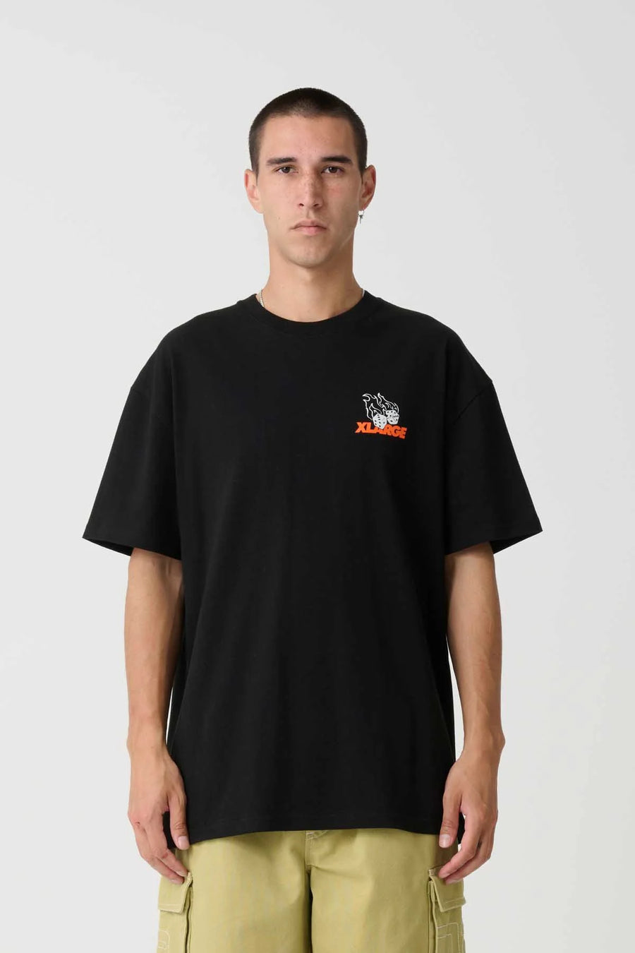 XLARGE FIRE DICE SS TEE - BLACK - WILDROSE