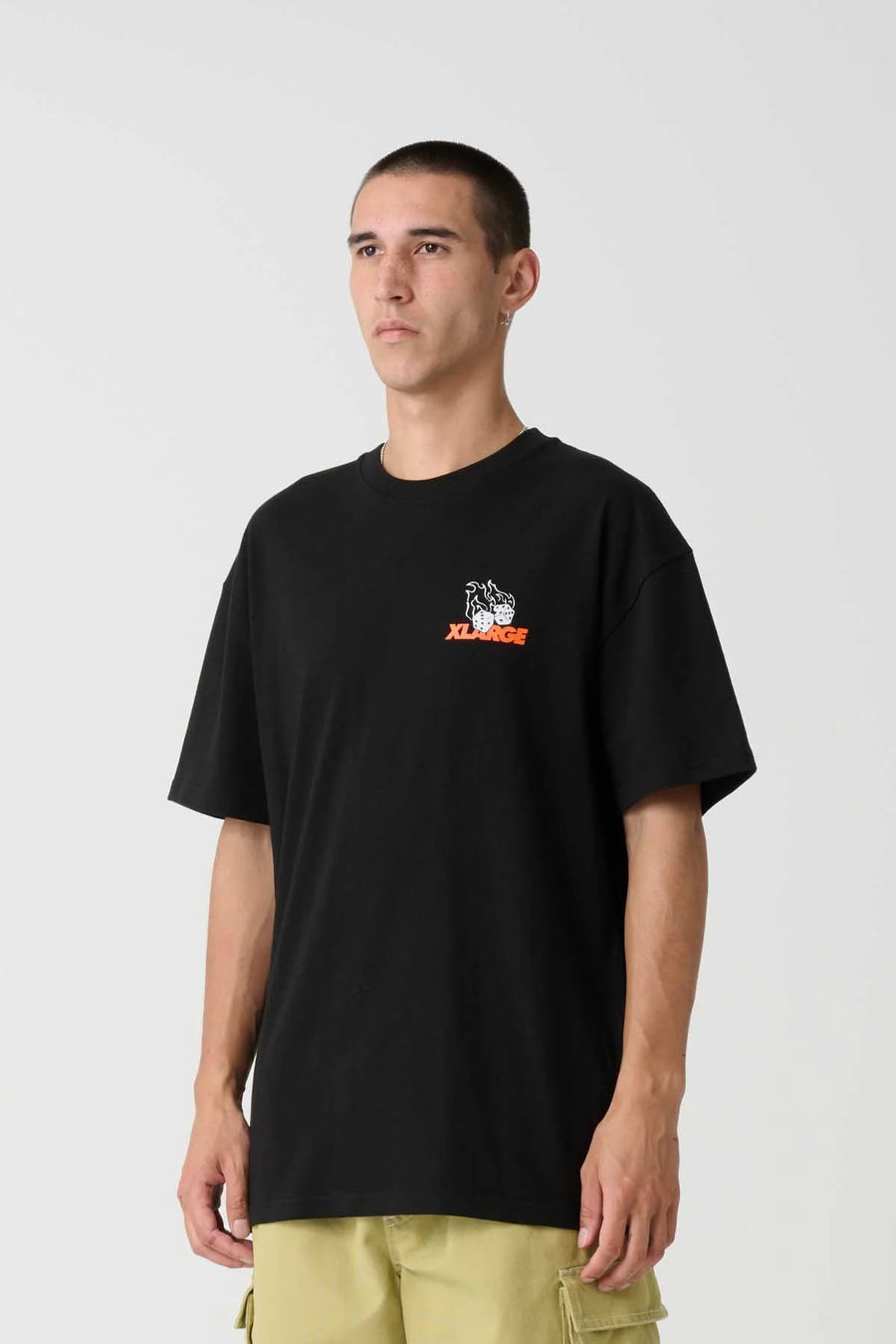 XLARGE FIRE DICE SS TEE - BLACK - WILDROSE