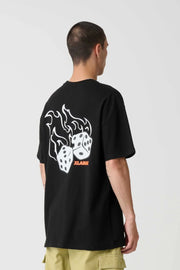 XLARGE FIRE DICE SS TEE - BLACK - WILDROSE