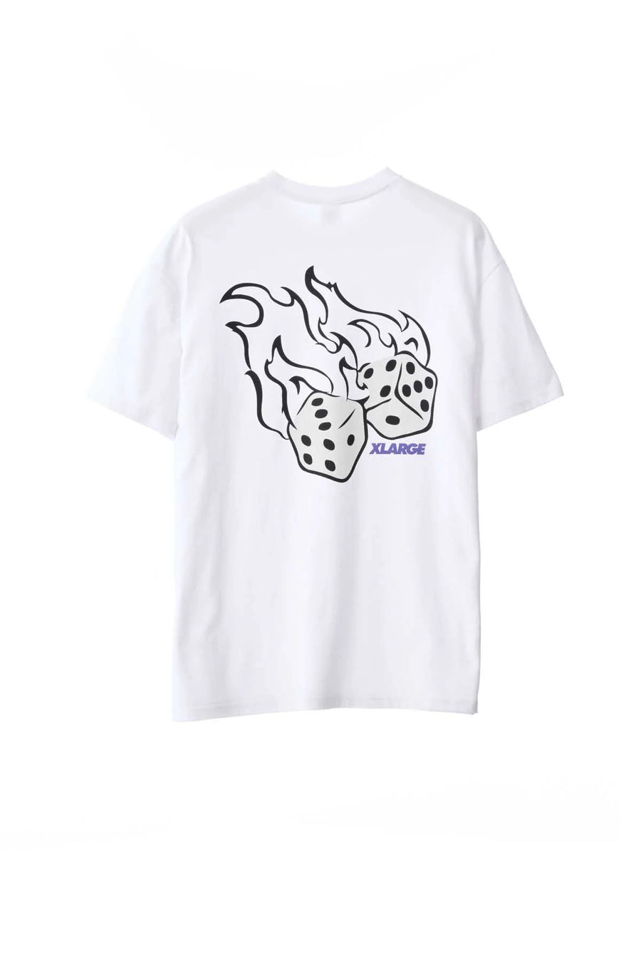 XLARGE FIRE DICE SS TEE - WHITE - WILDROSE