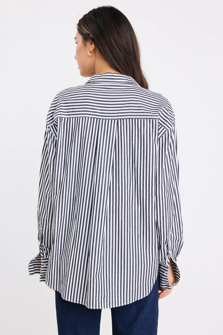 STORIES BE TOLD YOU GOT THIS BLACK STRIPE OVERSIZED SHIRT - WILDROSE
