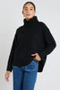 AMONG THE BRAVE ZEALOUS BLACK ROLL NECK SUPER SOFT KNIT JUMPER - WILDROSE