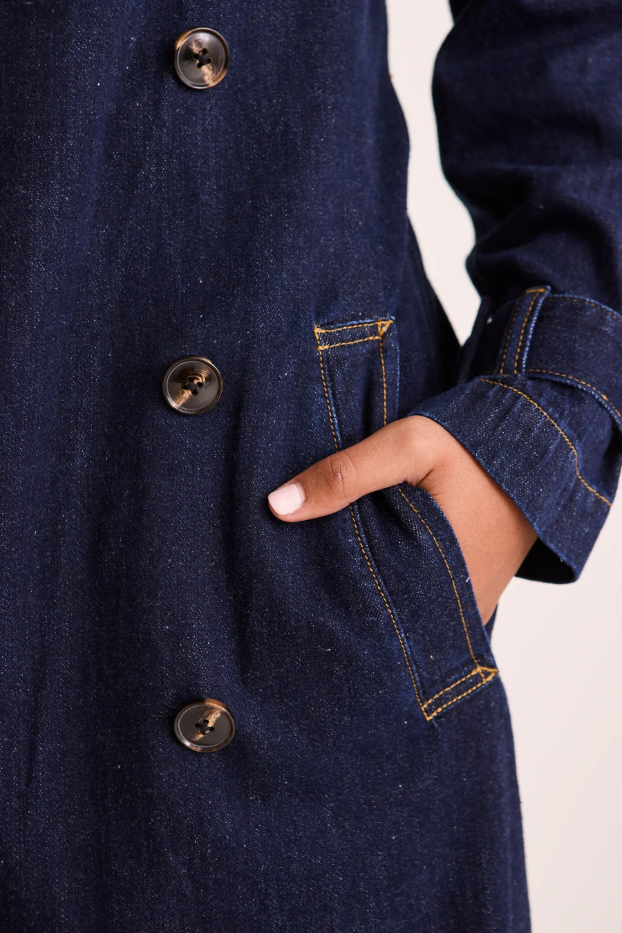 AMONG THE BRAVE RODEO INDIGO TRENCH COAT - WILDROSE