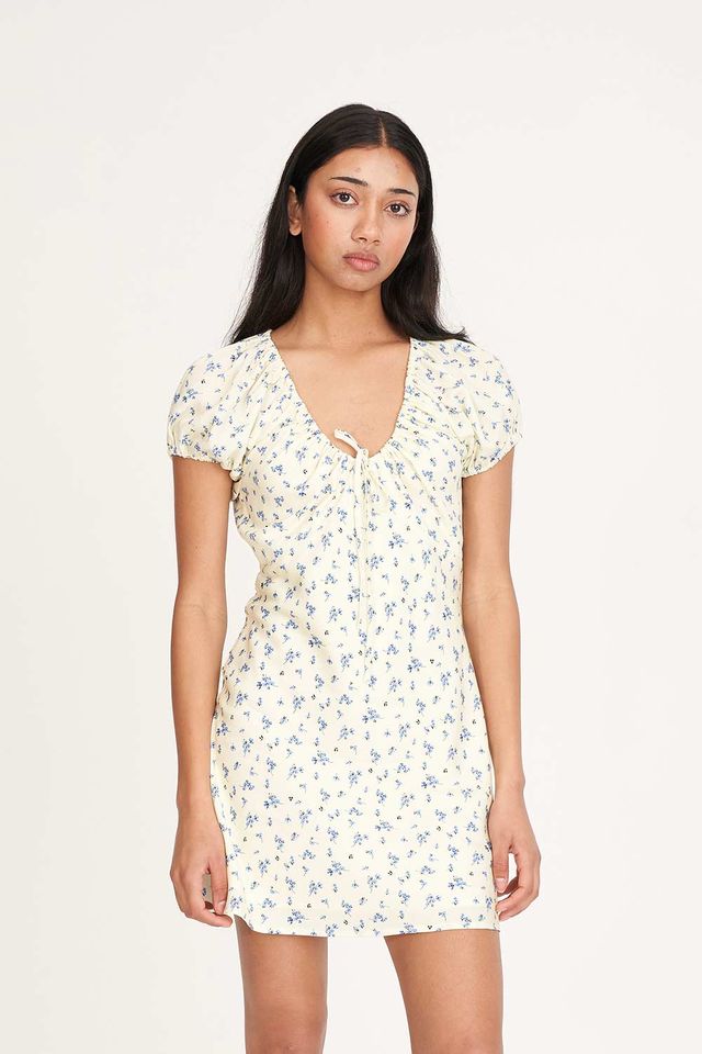 HUFFER DAWN CELINE MINI DRESS - BUTTER - WILDROSE
