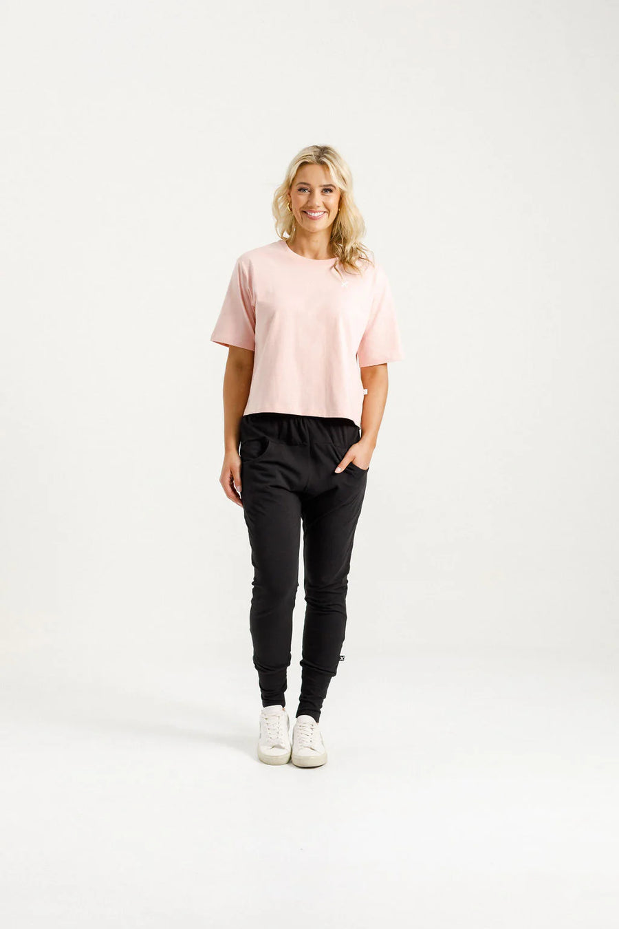 HOMELEE APARTMENT PANTS - BLACK WITH BLOSSOM BERRY BOW - WILDROSE