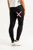 HOMELEE APARTMENT PANT - BLACK WITH CANDY PINK X - WILDROSE