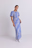 STORIES TO BE TOLD ASTRID BLUE FLORAL SLEEVE BIAS MAXI DRESS - WILDROSE