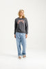 HOMELEE CAMILLA CREW - GRAPHITE WITH BLOSSOM BERRY BOW - WILDROSE