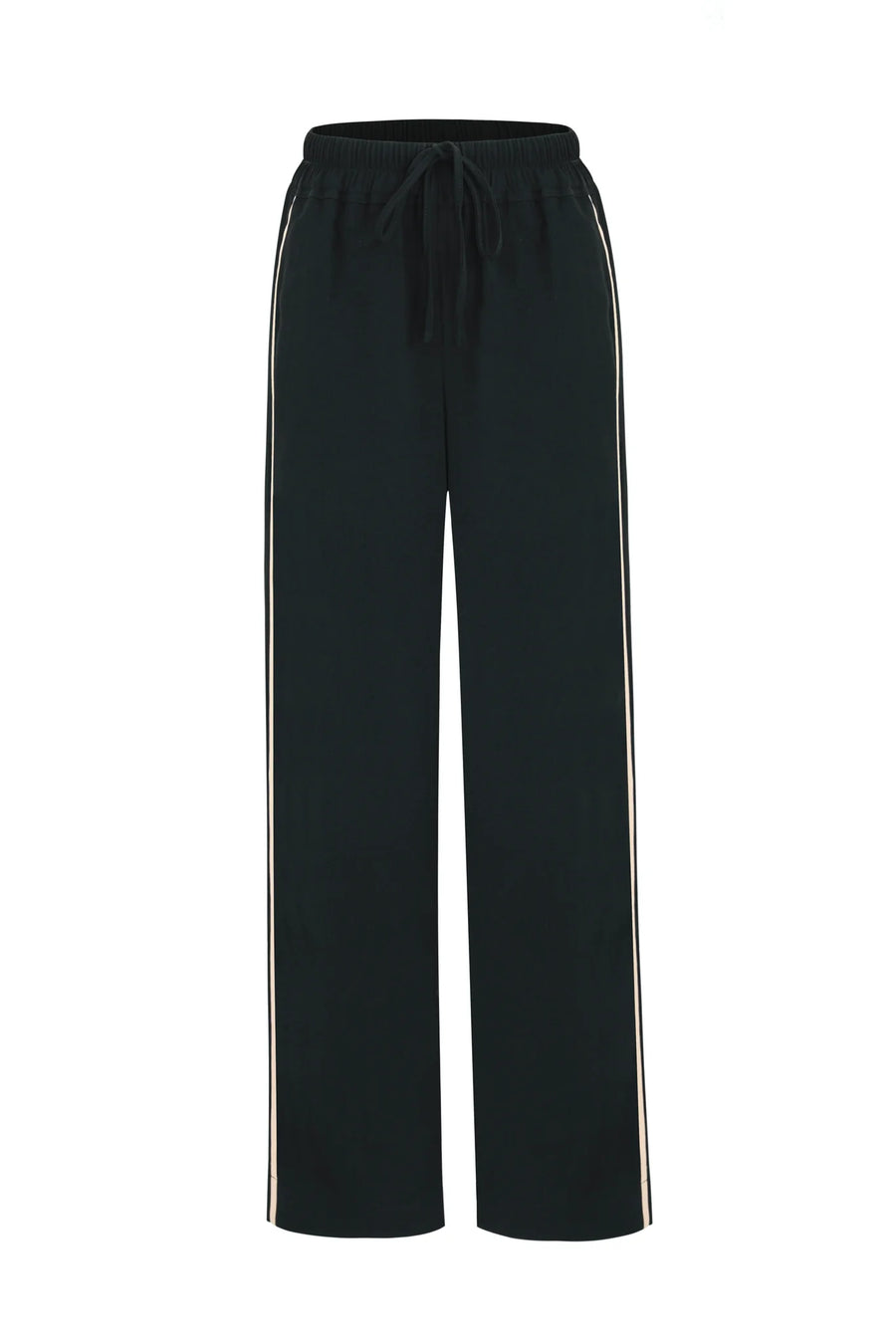 AMONG THE BRAVE CONFIDANT BLACK STRIPE LEG CREPE WIDE PANTS - WILDROSE