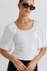 STORIES TO BE TOLD EXPECTATION WHITE STITCH SHORT SLEEVED TOP - WILDROSE