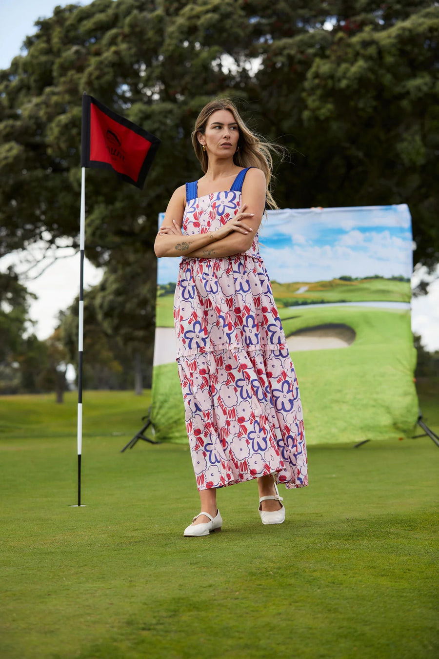 THING THING ZIGGY FRILL ZAG DRESS - SQUIGGLE BLOOM - WILDROSE
