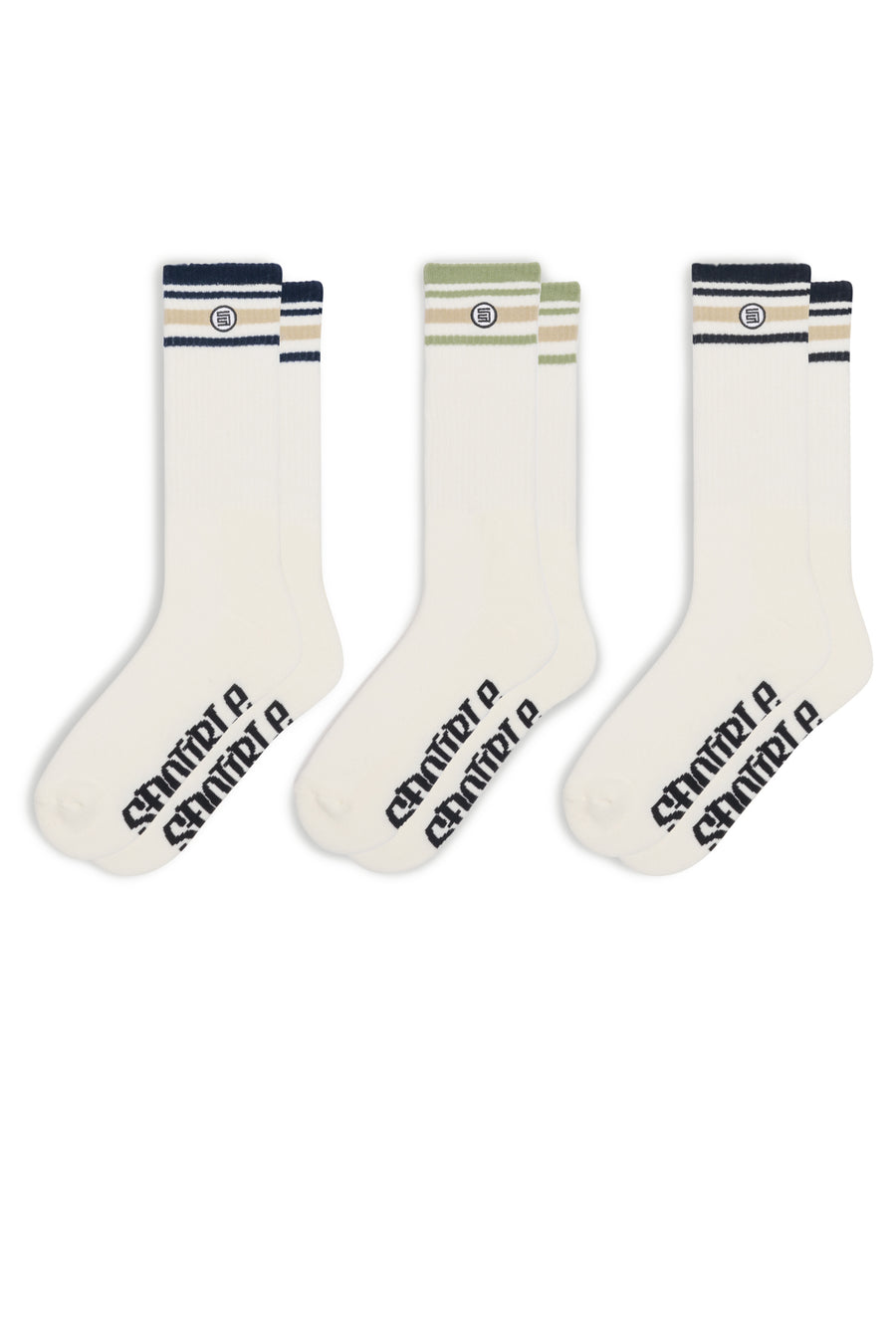 S DOUBLE STRIPE S-DOT SOCK 3PK - WILDROSE