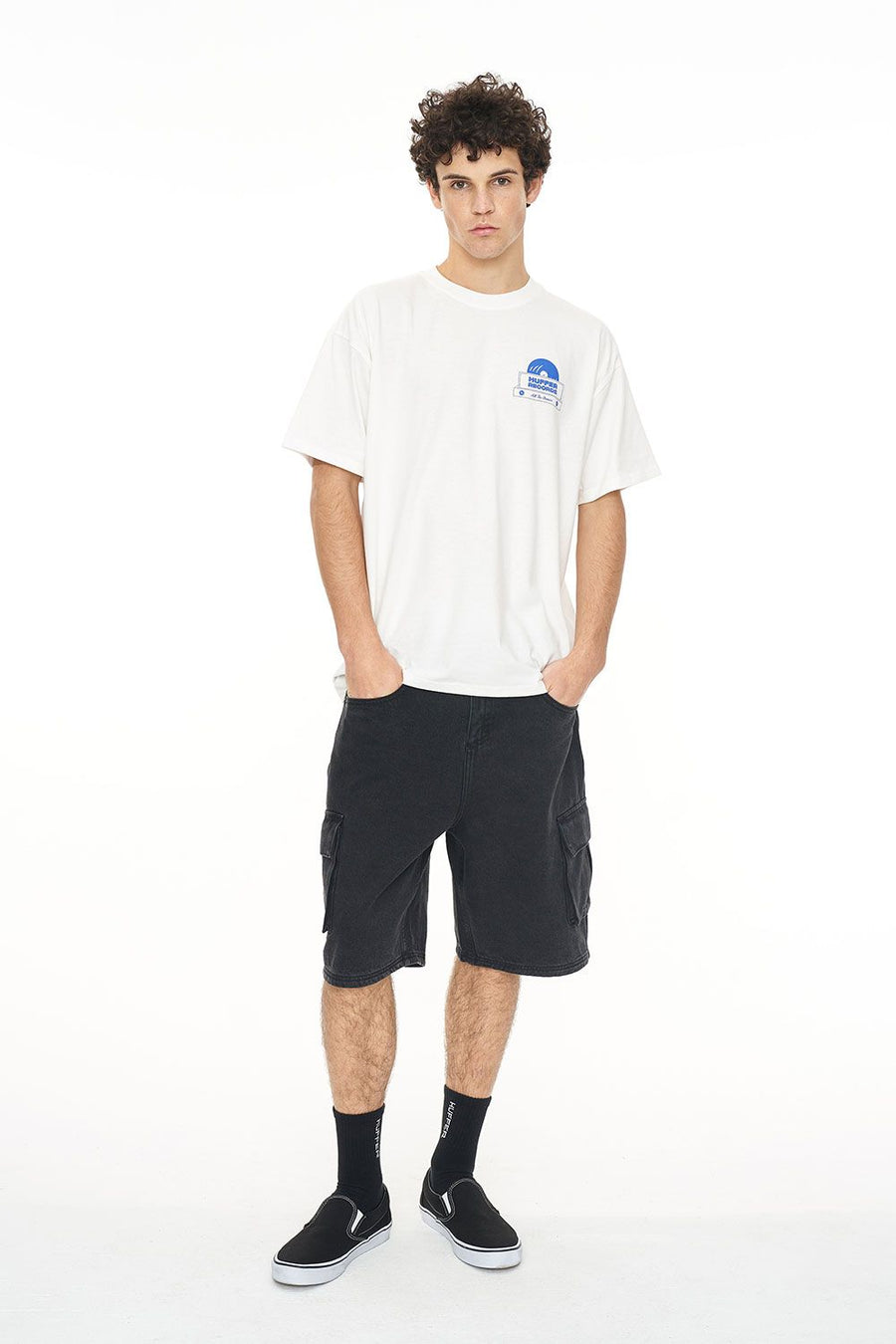 HUFFER BLOCK TEE 220/CRATE DIGGER - CHALK - WILDROSE