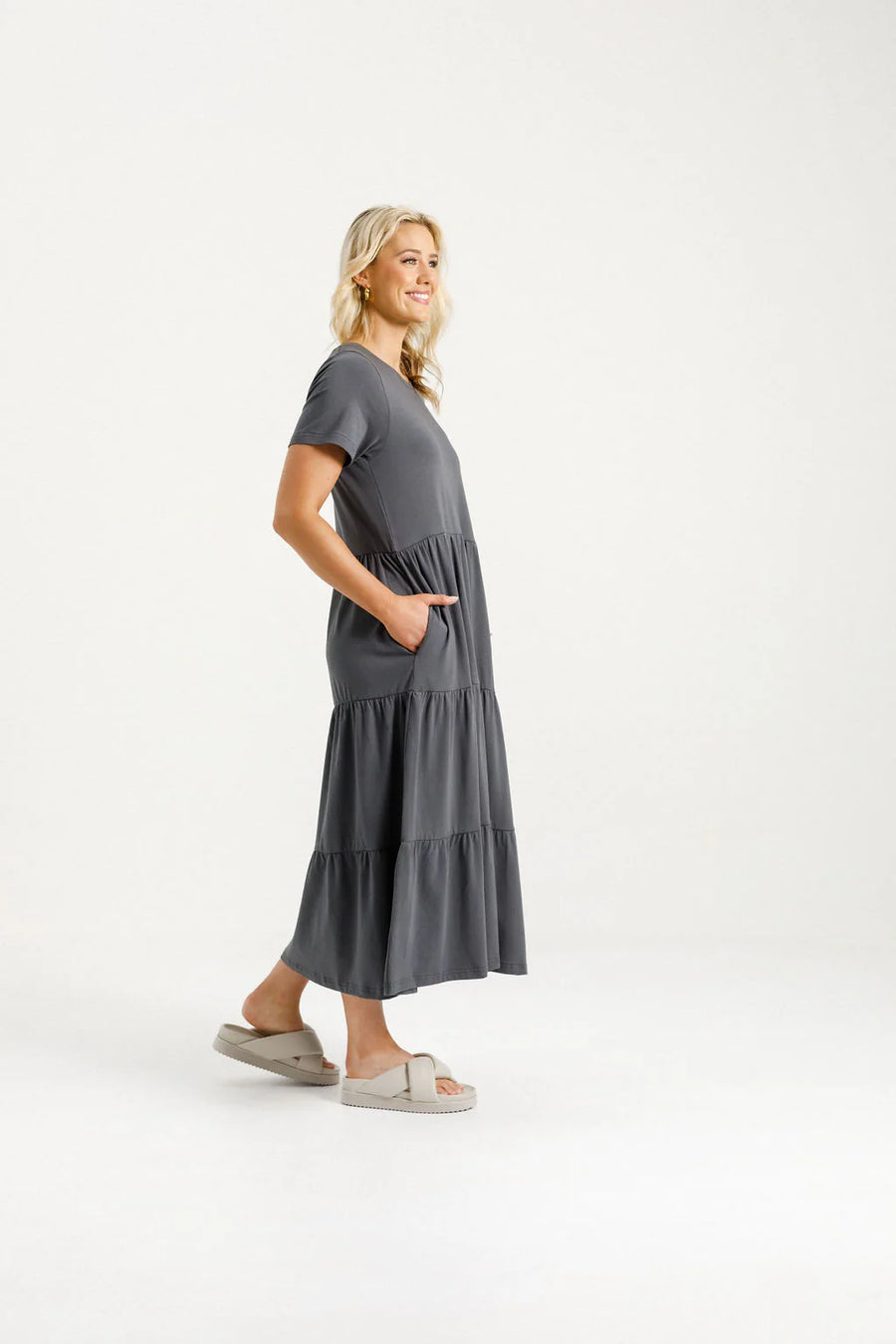 HOMELEE KENDALL DRESS - GRAPHITE - WILDROSE