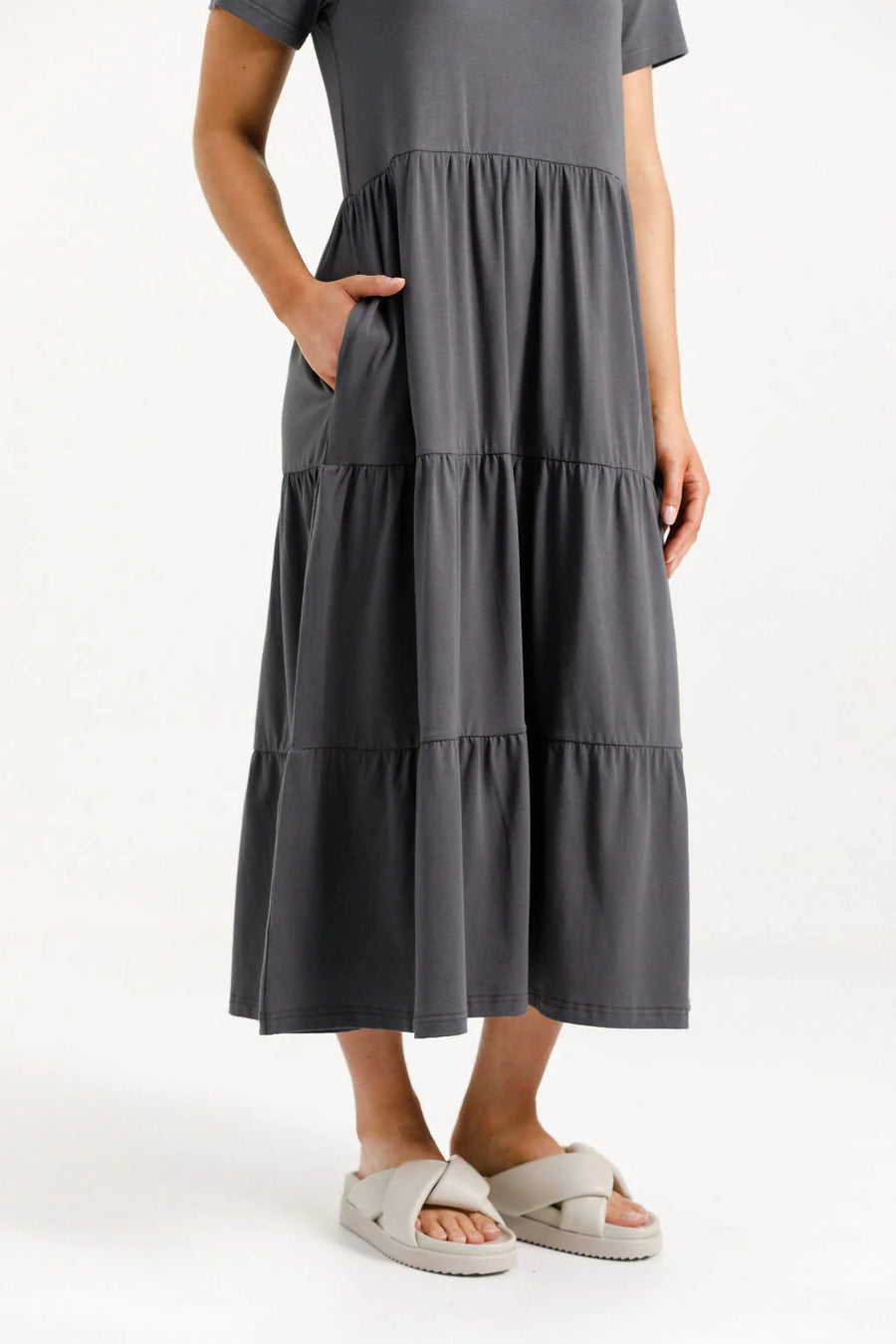 HOMELEE KENDALL DRESS - GRAPHITE - WILDROSE