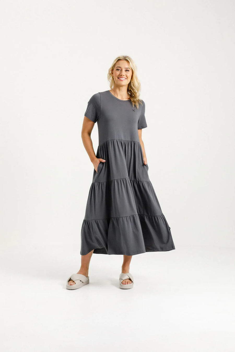 HOMELEE KENDALL DRESS - GRAPHITE - WILDROSE