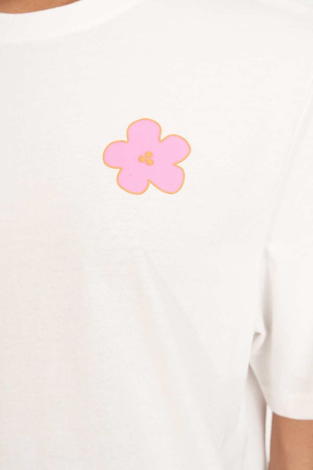 HUFFER CLASSIC TEE 170/FLOWERBOMB - CHALK - WILDROSE