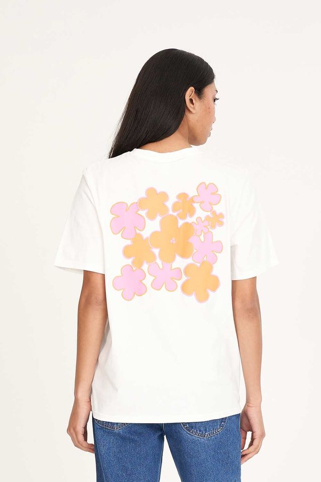 HUFFER CLASSIC TEE 170/FLOWERBOMB - CHALK - WILDROSE