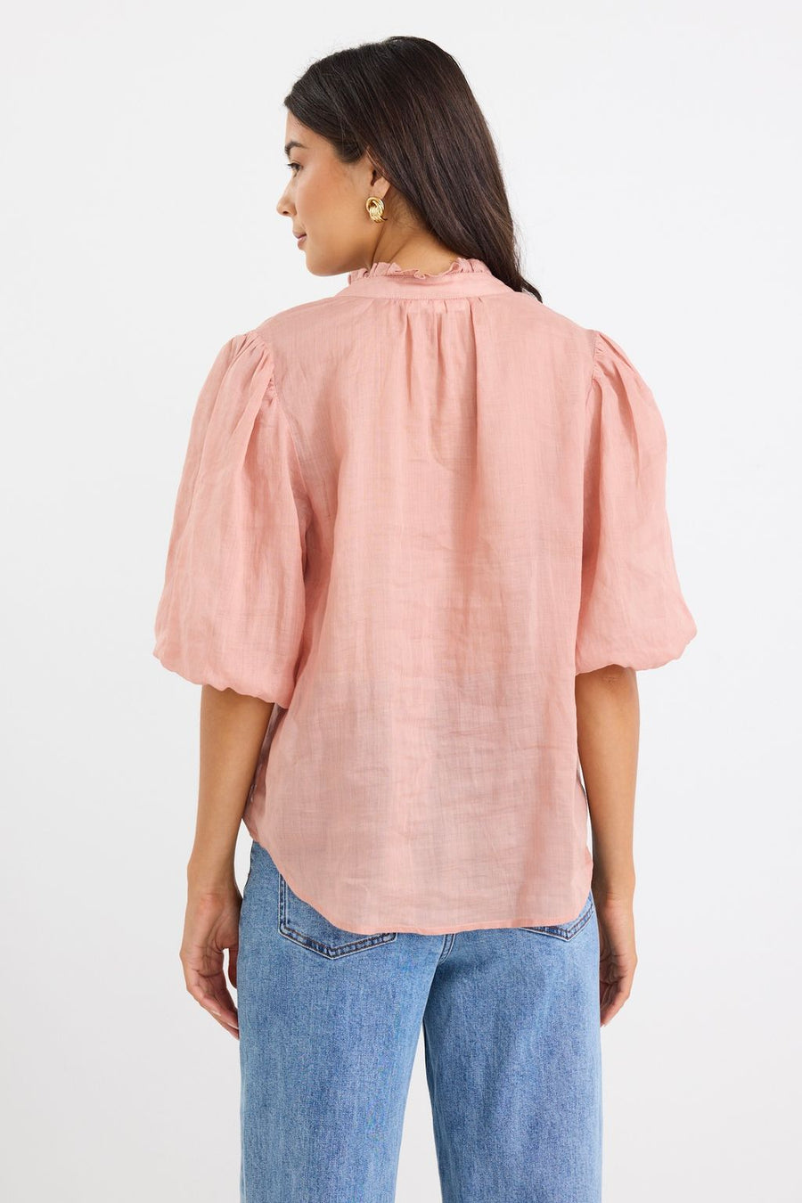IVY + JACK CLOSURE BLUSH RAMIE HIGH NECK BUTTONED SS TOP - BLUSH