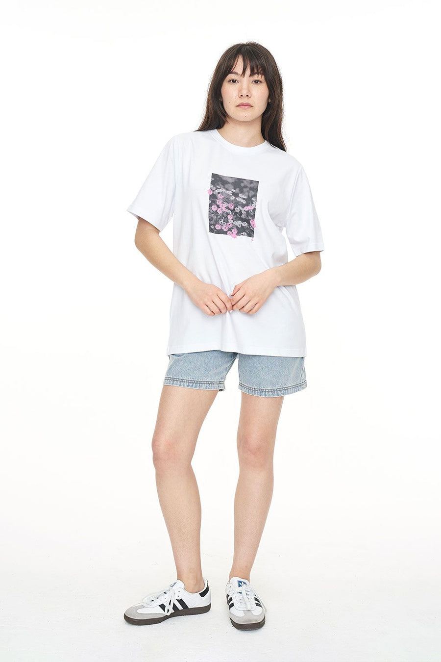 HUFFER RELAX TEE 220/FLOWER BED - WHITE - WILDROSE