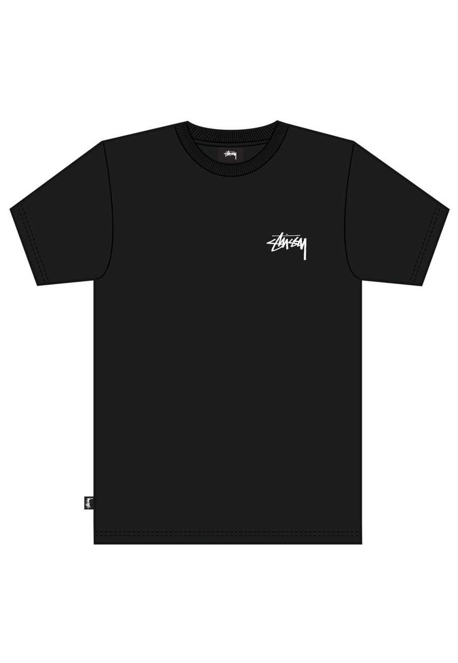 STUSSY GOLD LION SS TEE - BLACK - WILDROSE