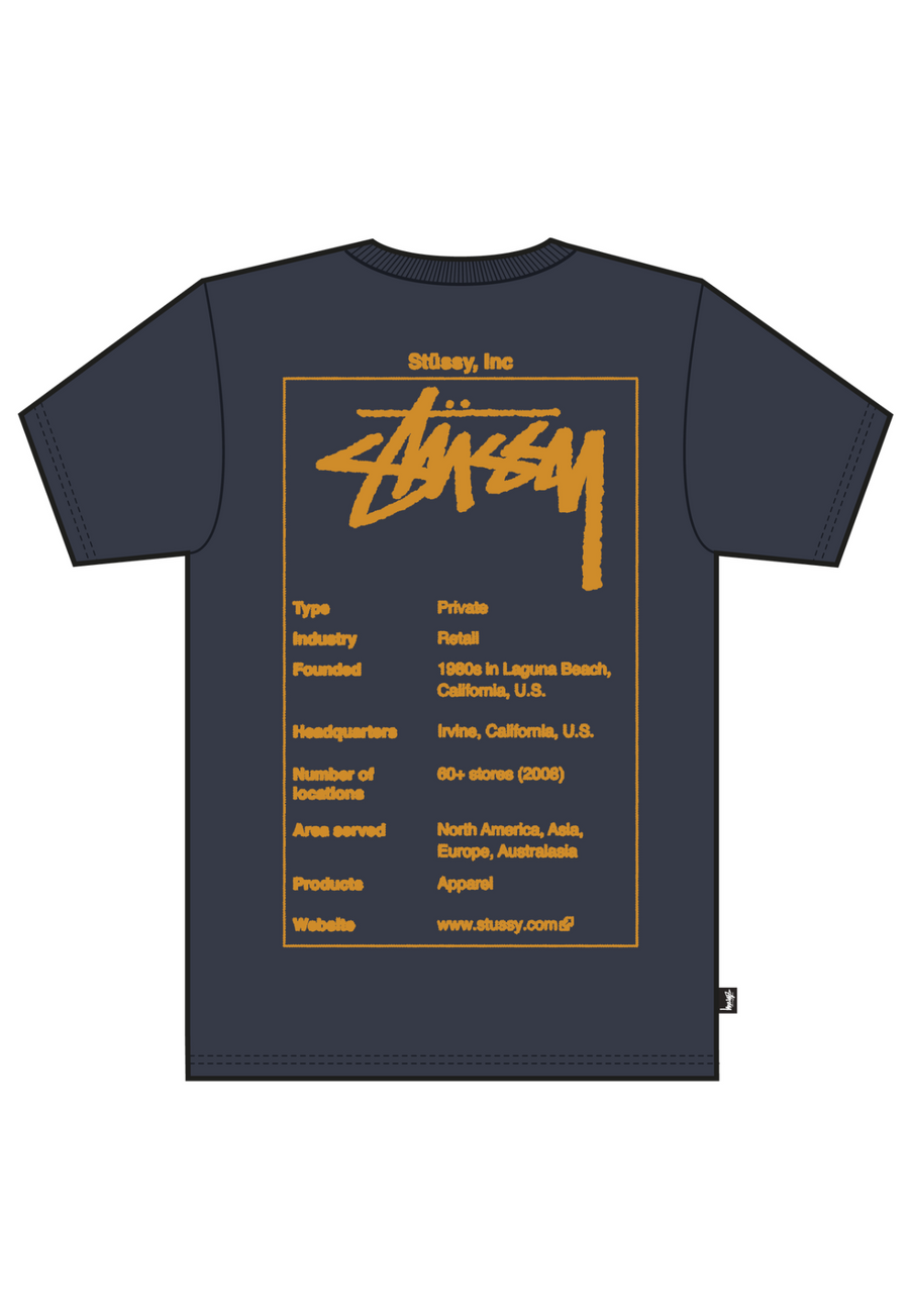 STUSSY WIKI SS TEE - NAVY BLUE - WILDROSE