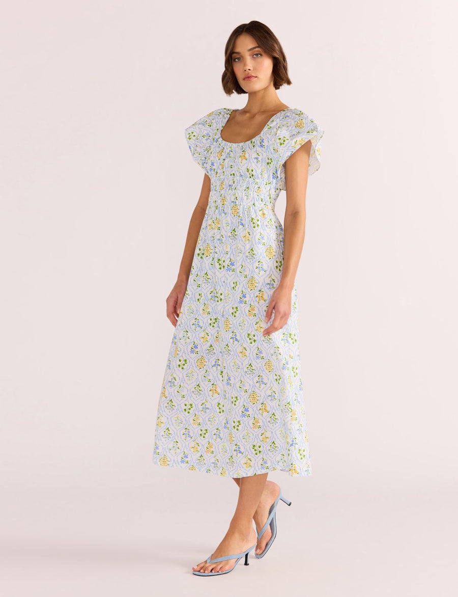 MINKPINK MEADOW FLUTTER MIDI DRESS - WILDROSE