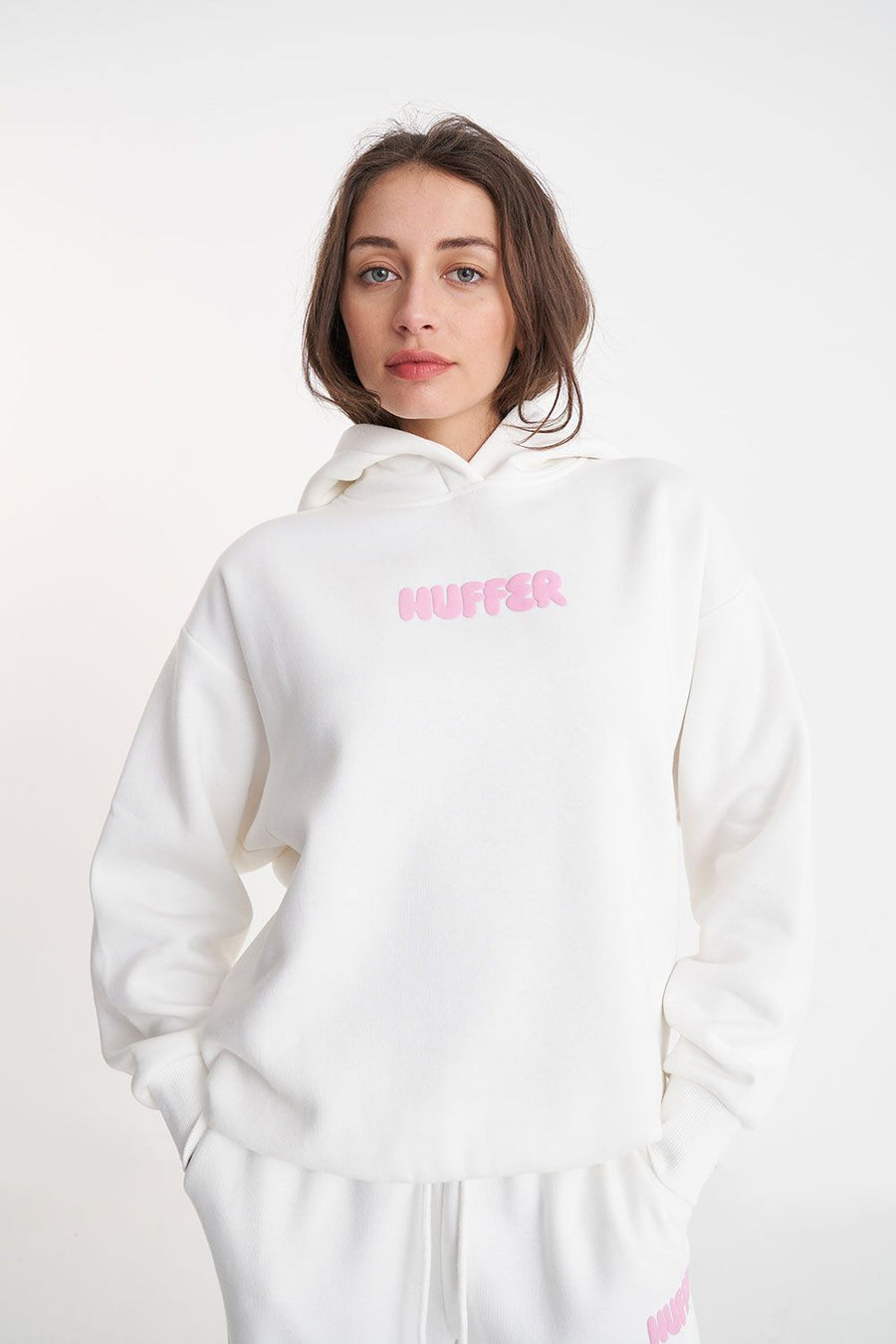 HUFFER WMNS ARCADE HOOD/JUICY - CHALK - WILDROSE