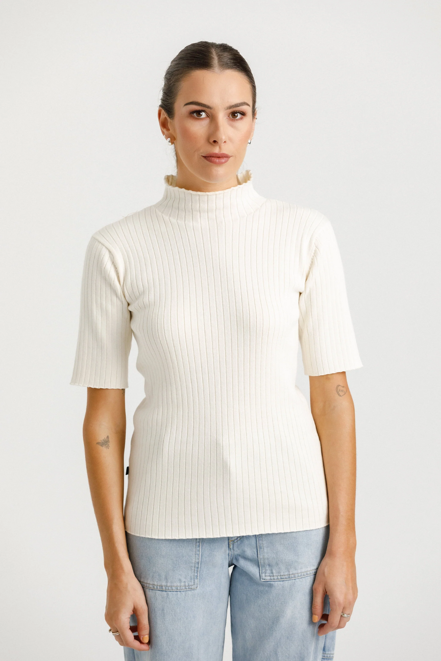 THING THING SHORT SLEEVE TURTLE NECK - UNBLEACHED - WILDROSE