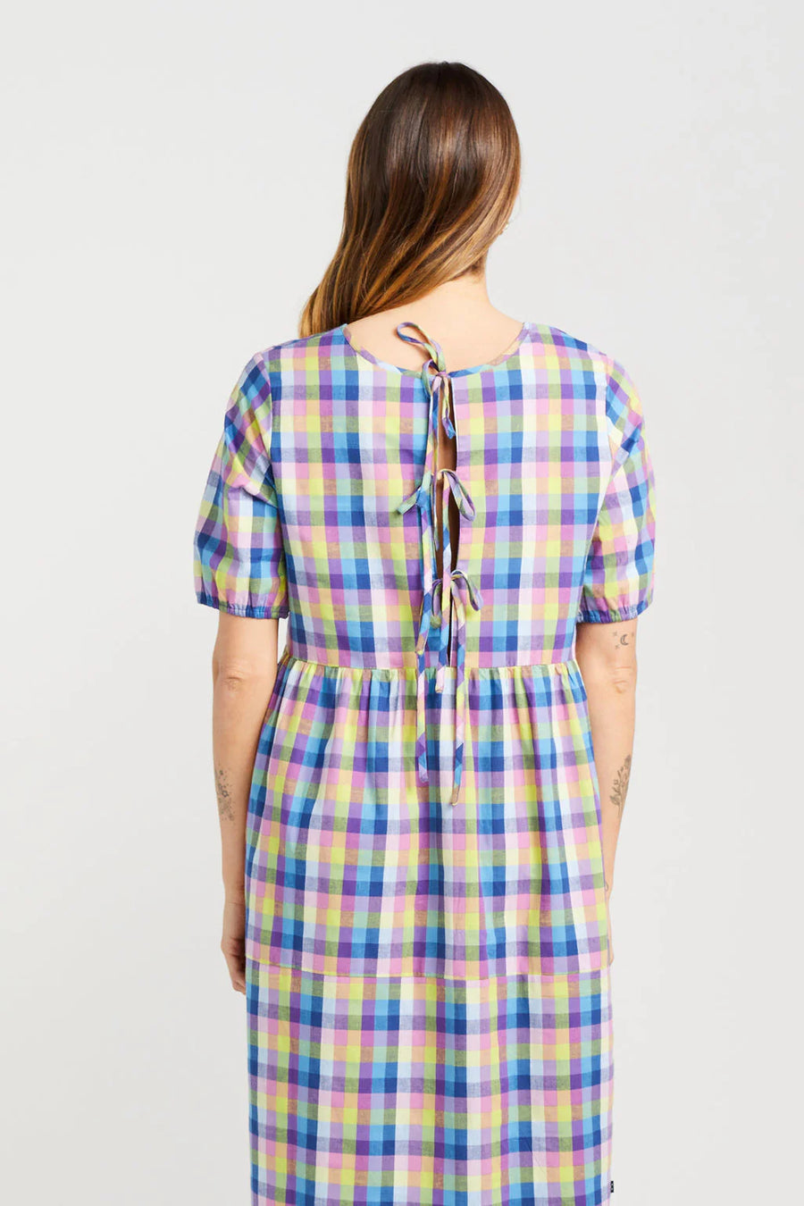 THING THING TIE UP LEAH DRESS - SUMMER PICNIC - WILDROSE