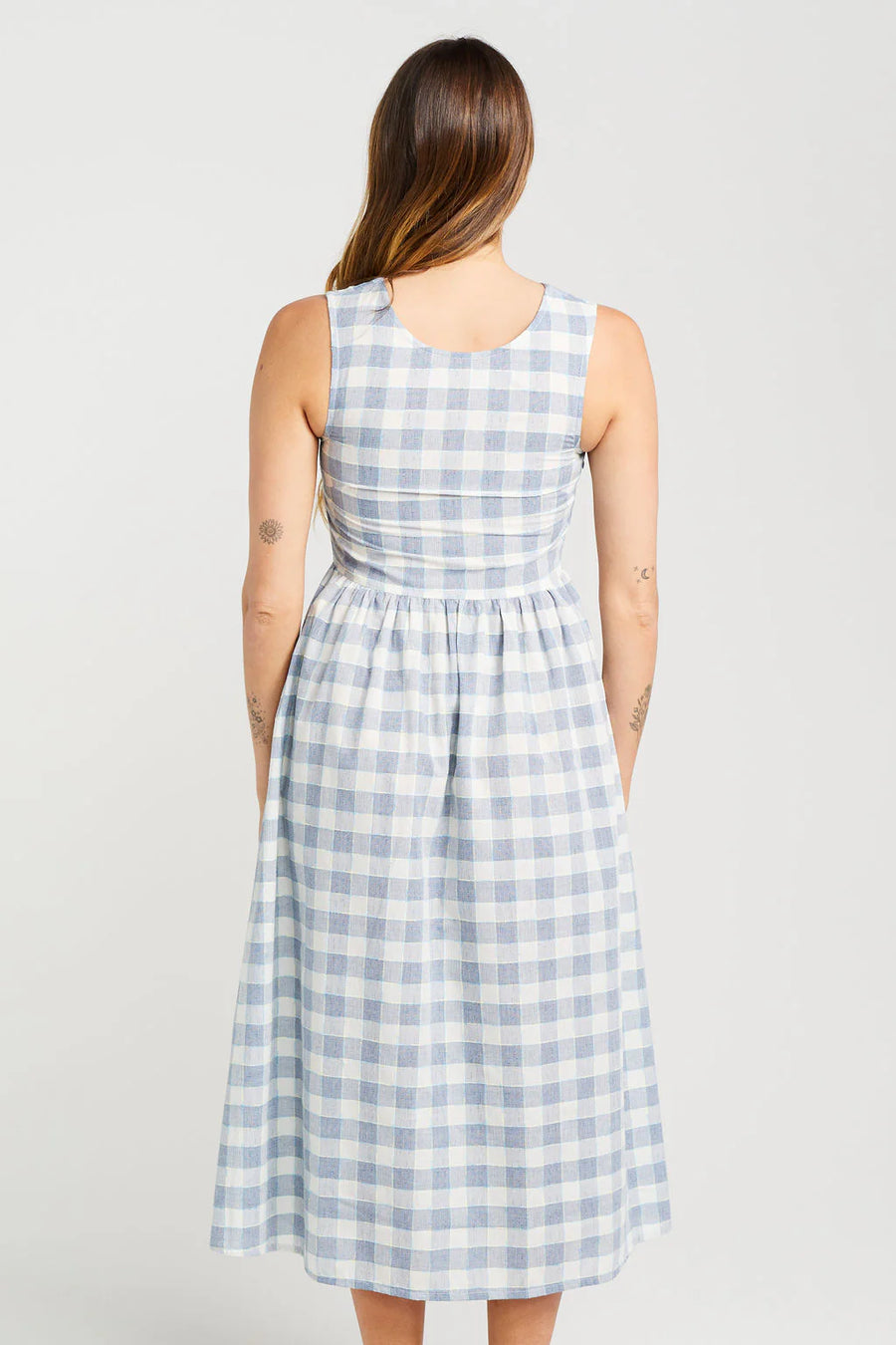 THING THING KIPPAH DRESS - MARINE CHECK - WILDROSE