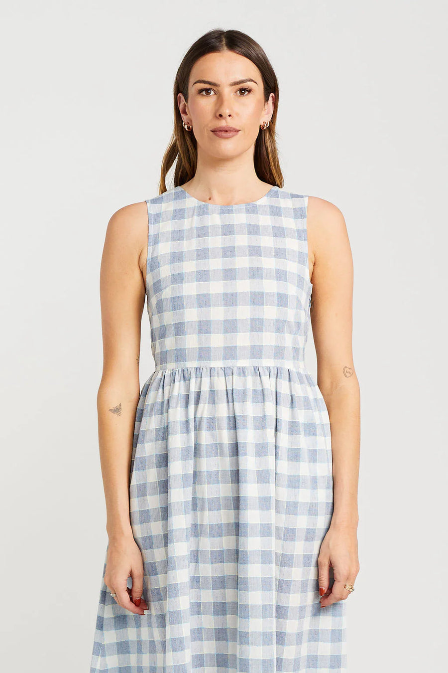 THING THING KIPPAH DRESS - MARINE CHECK - WILDROSE